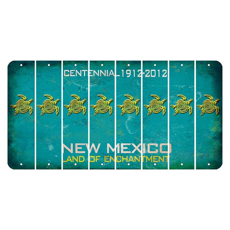 New Mexico Teal Centennial Cut License Plate Strips (Set of 8) Sea Turtle