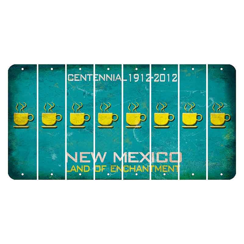 New Mexico Teal Centennial Cut License Plate Strips (Set of 8) Coffee Mug