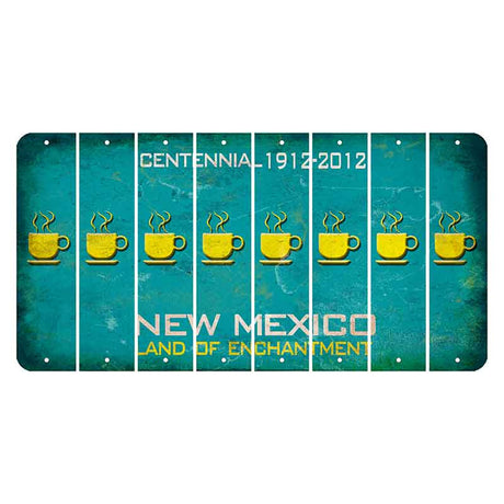 New Mexico Teal Centennial Cut License Plate Strips (Set of 8) Coffee Mug