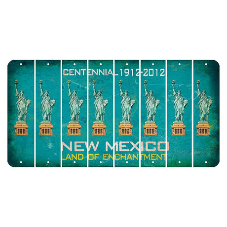 New Mexico Teal Centennial Cut License Plate Strips (Set of 8) Statue of Liberty