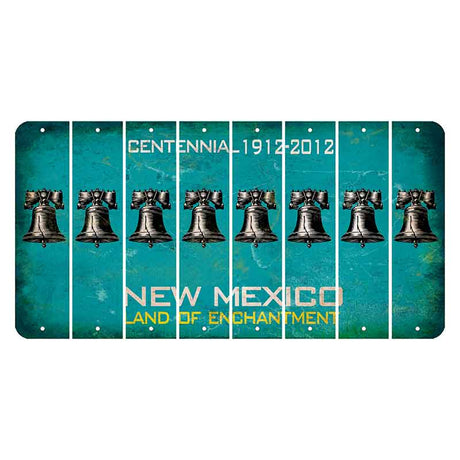 New Mexico Teal Centennial Cut License Plate Strips (Set of 8) Liberty Bell