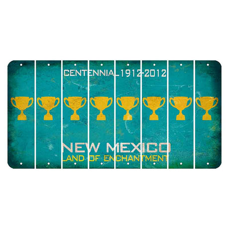 New Mexico Teal Centennial Cut License Plate Strips (Set of 8) Trophy