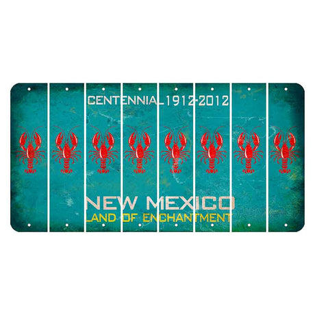 New Mexico Teal Centennial Cut License Plate Strips (Set of 8) Lobster