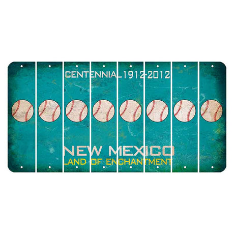 New Mexico Teal Centennial Cut License Plate Strips (Set of 8) Baseball