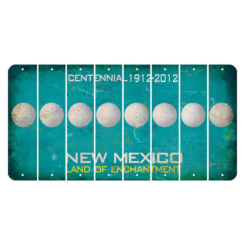 New Mexico Teal Centennial Cut License Plate Strips (Set of 8) Golfball