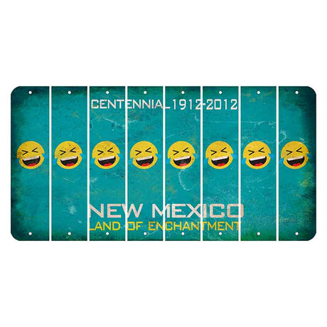 New Mexico Teal Centennial Cut License Plate Strips (Set of 8) Emoji - Laughing