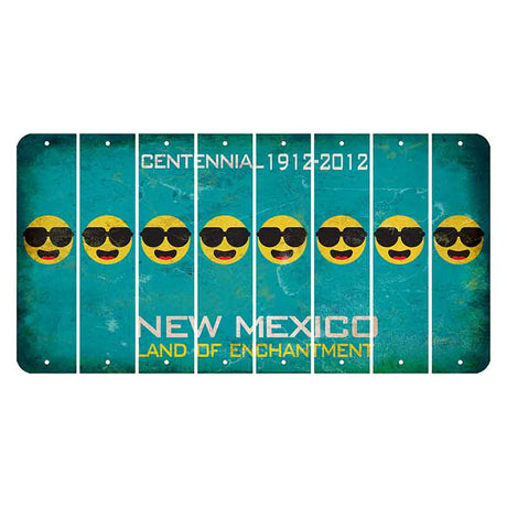 New Mexico Teal Centennial Cut License Plate Strips (Set of 8) Emoji - Shades