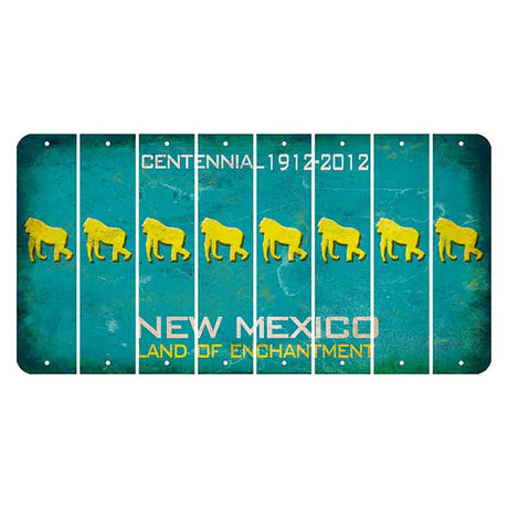 New Mexico Teal Centennial Cut License Plate Strips (Set of 8) Gorilla