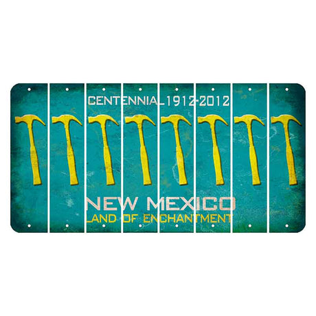 New Mexico Teal Centennial Cut License Plate Strips (Set of 8) Hammer