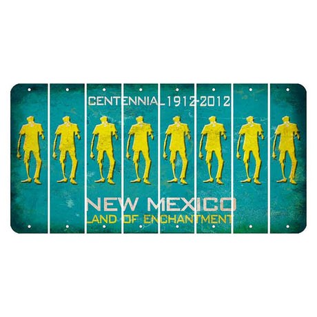 New Mexico Teal Centennial Cut License Plate Strips (Set of 8) Zombie