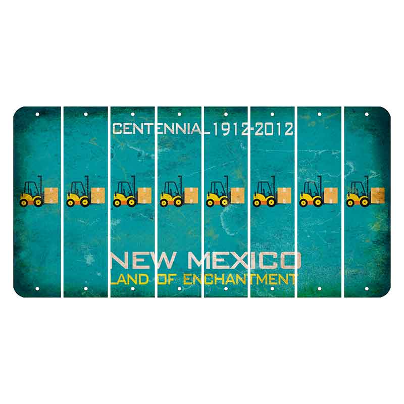 New Mexico Teal Centennial Cut License Plate Strips (Set of 8) Forklift