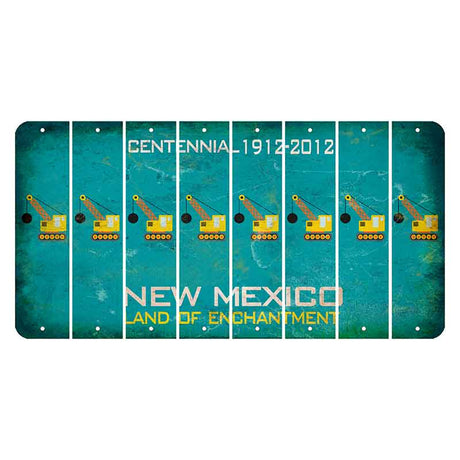 New Mexico Teal Centennial Cut License Plate Strips (Set of 8) Wrecking Ball Crane