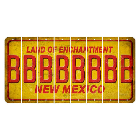 New Mexico Yellow Land of Enchantment Cut License Plate Strips (Set of 8) B