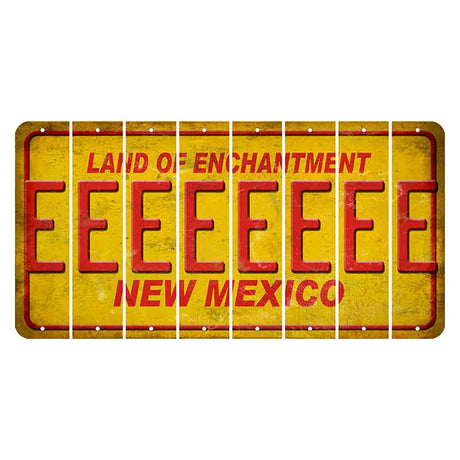 New Mexico Yellow Land of Enchantment Cut License Plate Strips (Set of 8) E