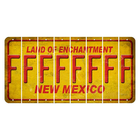 New Mexico Yellow Land of Enchantment Cut License Plate Strips (Set of 8) F