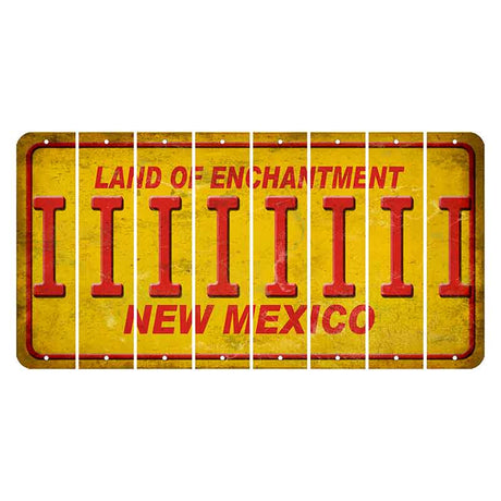 New Mexico Yellow Land of Enchantment Cut License Plate Strips (Set of 8) I