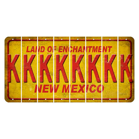 New Mexico Yellow Land of Enchantment Cut License Plate Strips (Set of 8) K