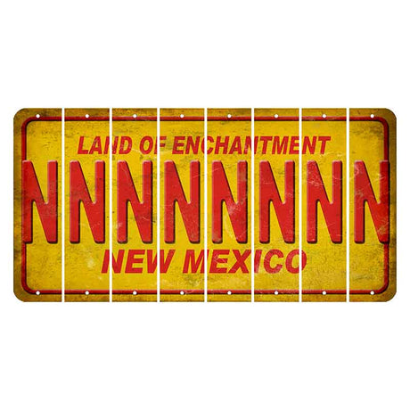 New Mexico Yellow Land of Enchantment Cut License Plate Strips (Set of 8) N