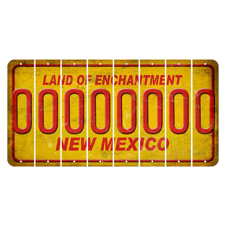 New Mexico Yellow Land of Enchantment Cut License Plate Strips (Set of 8) O