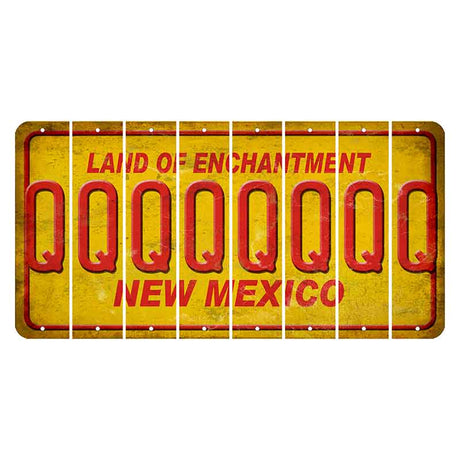 New Mexico Yellow Land of Enchantment Cut License Plate Strips (Set of 8) Q