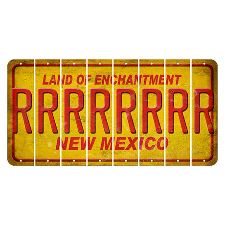 New Mexico Yellow Land of Enchantment Cut License Plate Strips (Set of 8) R