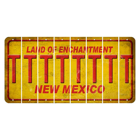 New Mexico Yellow Land of Enchantment Cut License Plate Strips (Set of 8) T