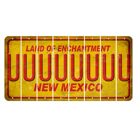 New Mexico Yellow Land of Enchantment Cut License Plate Strips (Set of 8) U