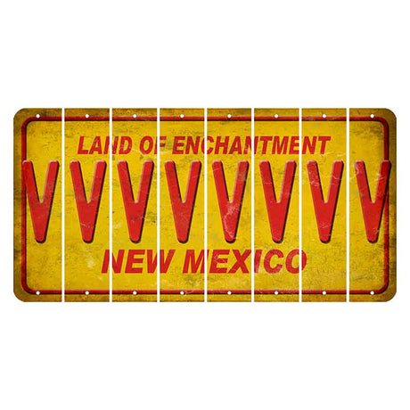 New Mexico Yellow Land of Enchantment Cut License Plate Strips (Set of 8) V