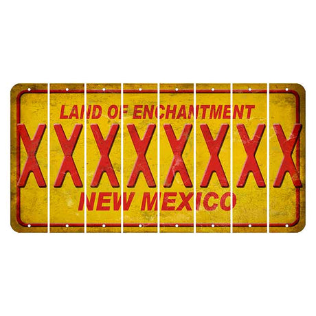 New Mexico Yellow Land of Enchantment Cut License Plate Strips (Set of 8) X