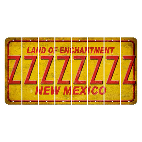 New Mexico Yellow Land of Enchantment Cut License Plate Strips (Set of 8) Z