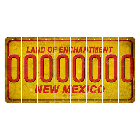 New Mexico Yellow Land of Enchantment Cut License Plate Strips (Set of 8)