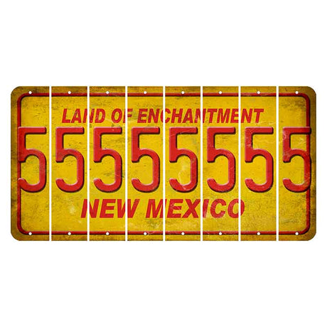 New Mexico Yellow Land of Enchantment Cut License Plate Strips (Set of 8) 5