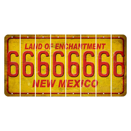 New Mexico Yellow Land of Enchantment Cut License Plate Strips (Set of 8) 6