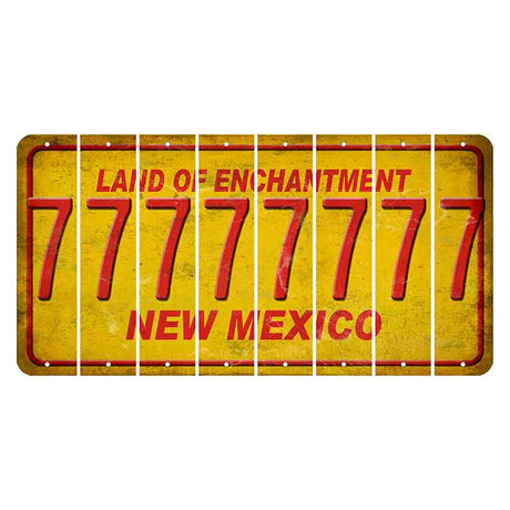 New Mexico Yellow Land of Enchantment Cut License Plate Strips (Set of 8) 7