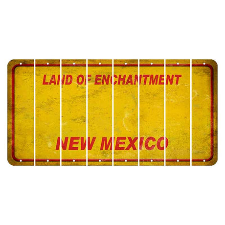 New Mexico Yellow Land of Enchantment Cut License Plate Strips (Set of 8) Blank