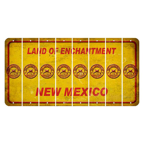 New Mexico Yellow Land of Enchantment Cut License Plate Strips (Set of 8) 2nd Amendment