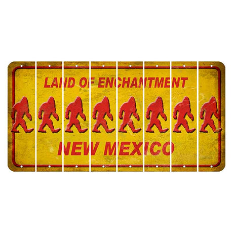 New Mexico Yellow Land of Enchantment Cut License Plate Strips (Set of 8) Bigfoot