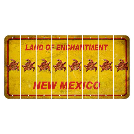 New Mexico Yellow Land of Enchantment Cut License Plate Strips (Set of 8) Sea Turtle