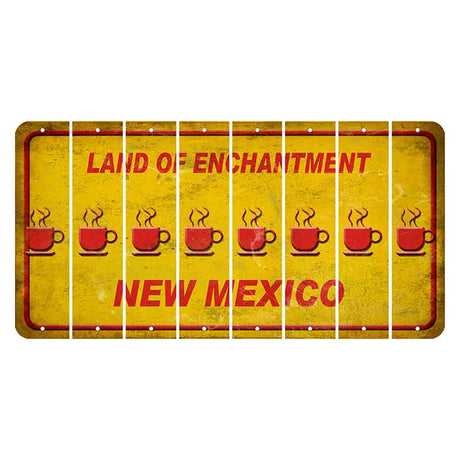 New Mexico Yellow Land of Enchantment Cut License Plate Strips (Set of 8) Coffee Mug