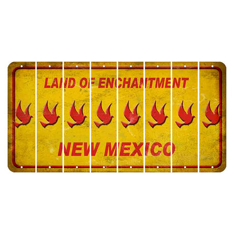 New Mexico Yellow Land of Enchantment Cut License Plate Strips (Set of 8) Dove