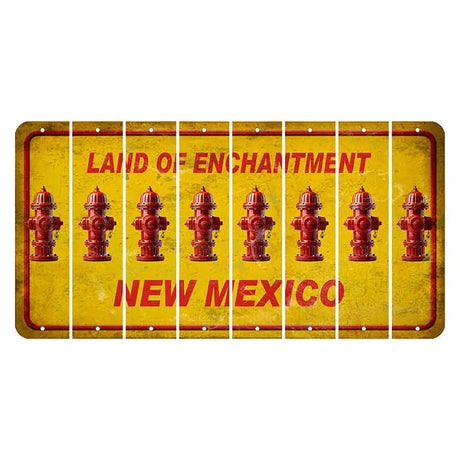 New Mexico Yellow Land of Enchantment Cut License Plate Strips (Set of 8) Fire Hydrant