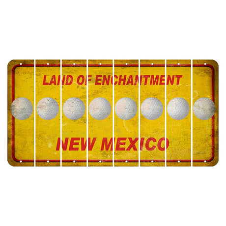 New Mexico Yellow Land of Enchantment Cut License Plate Strips (Set of 8) Golfball