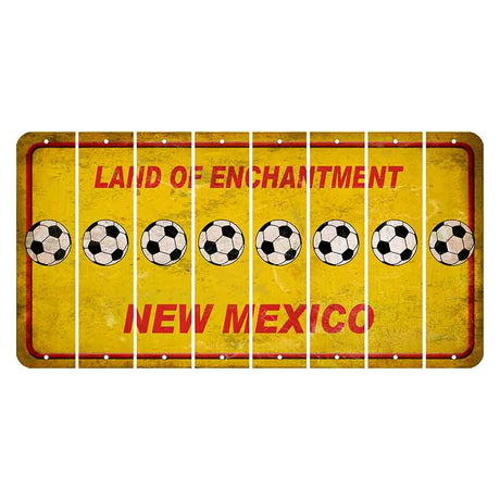 New Mexico Yellow Land of Enchantment Cut License Plate Strips (Set of 8) Soccerball