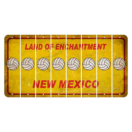 New Mexico Yellow Land of Enchantment Cut License Plate Strips (Set of 8) Volleyball