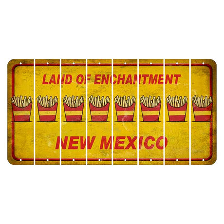 New Mexico Yellow Land of Enchantment Cut License Plate Strips (Set of 8) French Fries