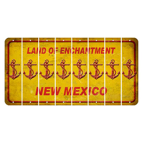 New Mexico Yellow Land of Enchantment Cut License Plate Strips (Set of 8) Boat Anchor