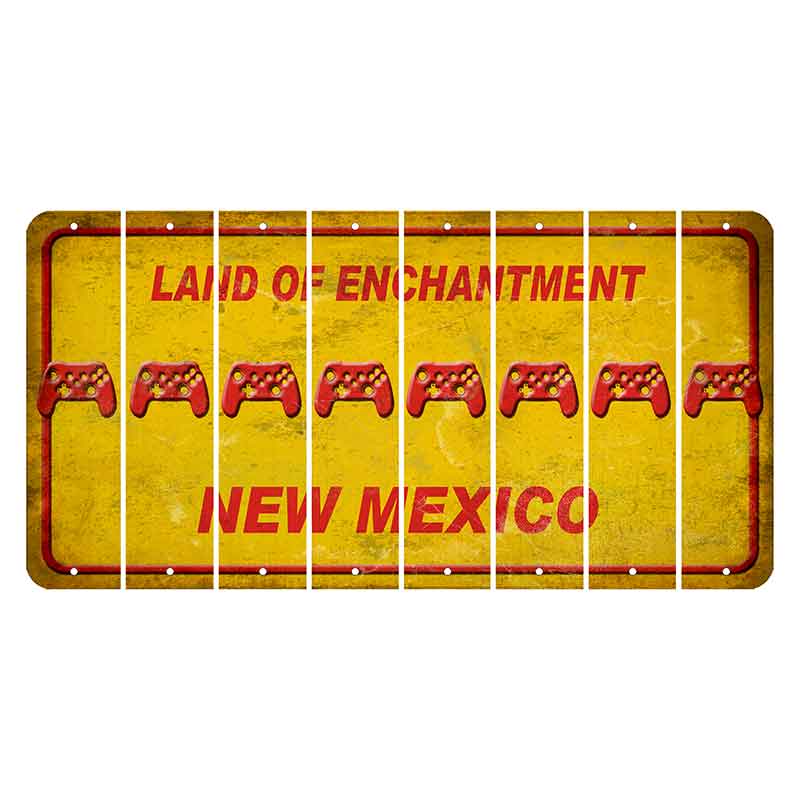 New Mexico Yellow Land of Enchantment Cut License Plate Strips (Set of 8) X Controller