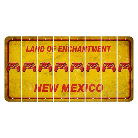 New Mexico Yellow Land of Enchantment Cut License Plate Strips (Set of 8) X Controller