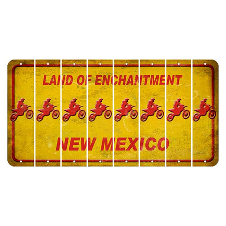 New Mexico Yellow Land of Enchantment Cut License Plate Strips (Set of 8) Dirtbike Rider