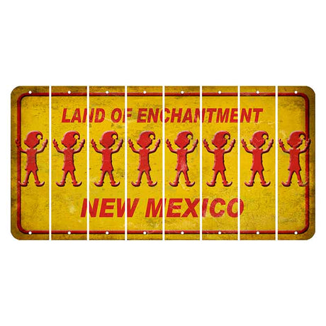 New Mexico Yellow Land of Enchantment Cut License Plate Strips (Set of 8) Elf